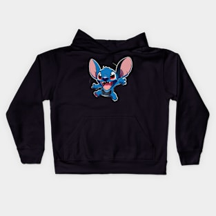 Stitch jumping style Kids Hoodie